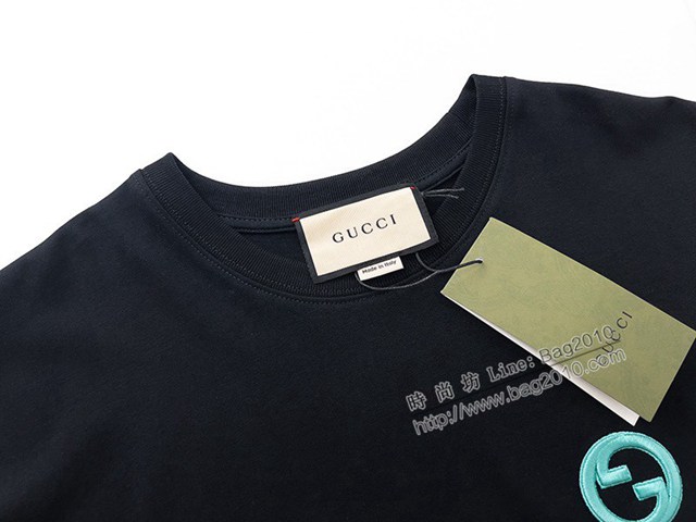Gucci古奇專櫃古馳2023SS新款刺繡T恤 男女同款 tzy2678